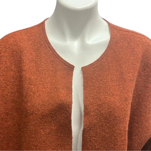 Eileen Fisher Womens Alpaca Wool Mélange Jacket 3/4 Sleeve Cayenne Orange Size L - Picture 6 of 13